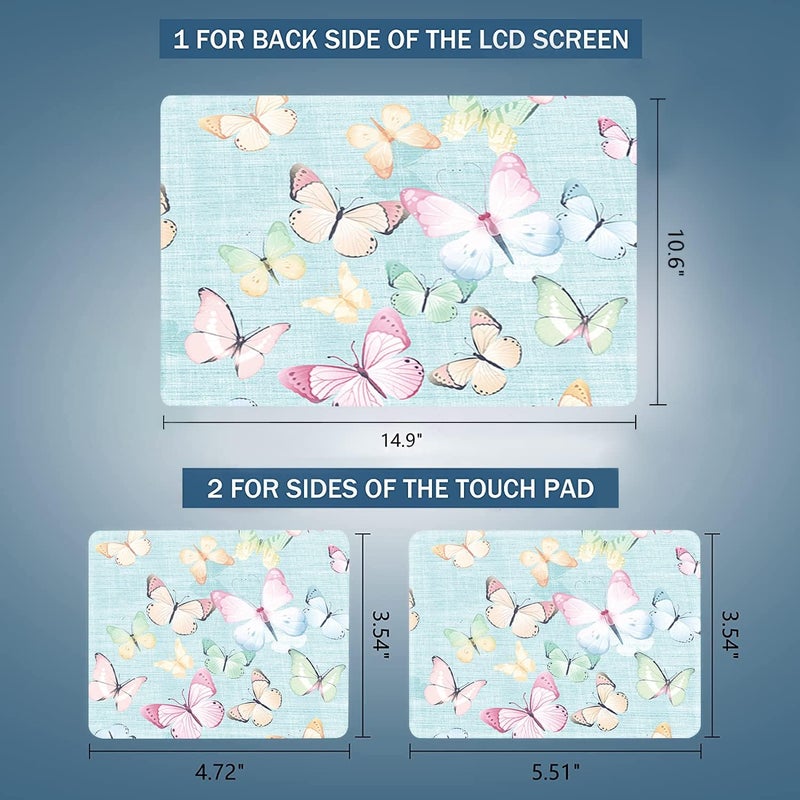 AORTDES 12.1 13 13.3 14 15 15.4 15.6 Inches Personalized Laptop Skin Sticker Decal Universal Netbook Skin Sticker Reusable Notebook PC Art Decal Protector Cover by (Butterflies) - Image 4